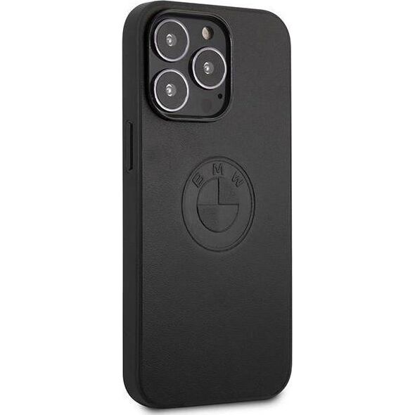 BMW Etui BMW BMHCP13LREELK iPhone 13 Pro / 13 6.1" czarny/black hardcase Leather Emboss