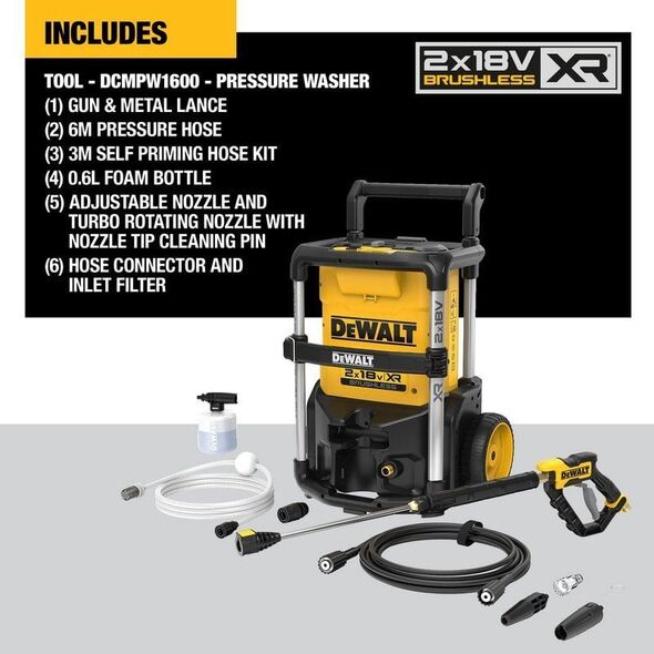 Myjka ciśnieniowa Dewalt AKUMULATOROWA MYJKA WYSOKOCIÅNIENIOWA 2*18V XR 0*AH