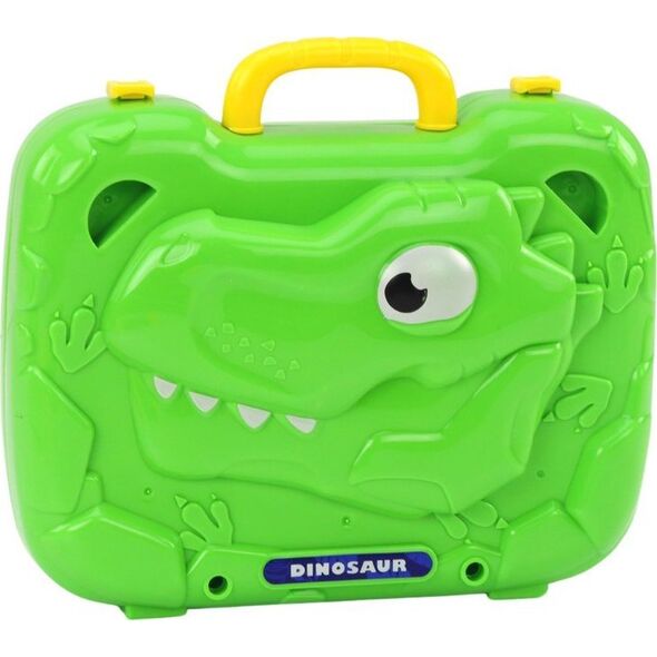 LeanToys Stolik Walizka Zestaw DIY Układanka Klocki Dinozaur Wkrętarka 249 ele.