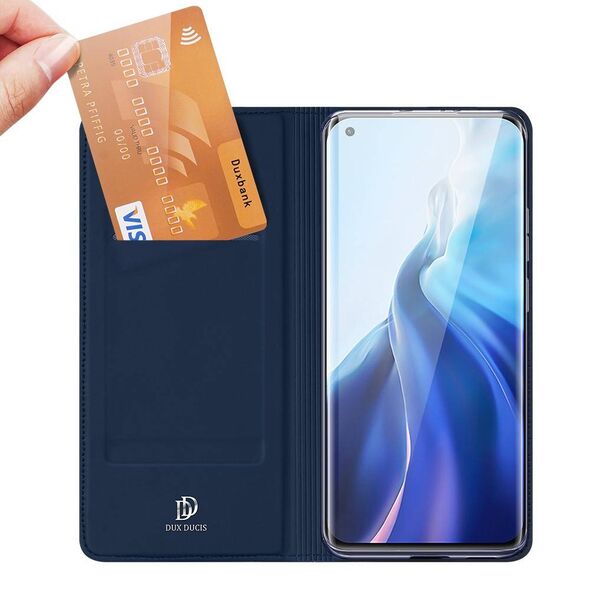 Case XIAOMI MI 11 with a flip Dux Ducis Skin Leather navy blue 6934913053799