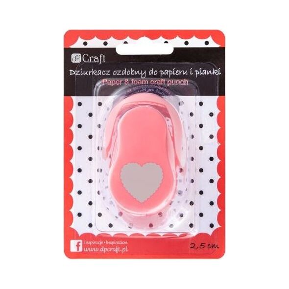 DP Craft Dziurkacz ozdobny do papieru i pianki DPCRAFT 2, 5cm Serce falbanka Dalprint