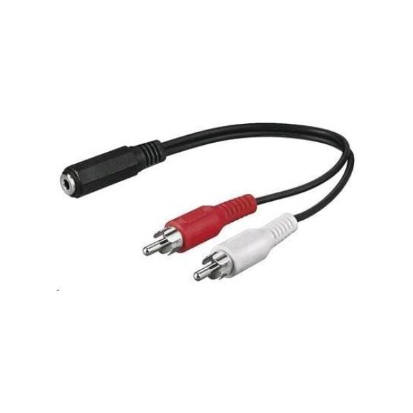 Kabel PremiumCord Jack 3.5mm - RCA (Cinch) x2 1.5m czarny (kjackcinb2)