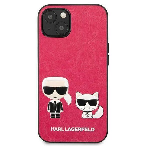 Original Case IPHONE 13 MINI Karl Lagerfeld Hardcase Ikonik Karl & Choupette (KLHCP13SPCUSKCP) pink 3666339027254