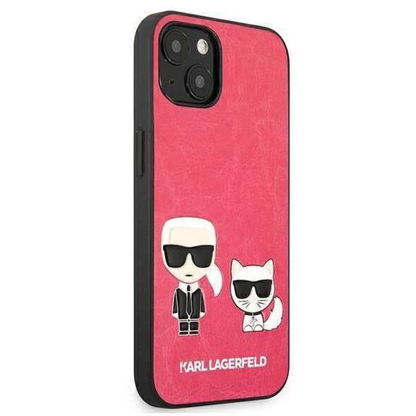 Original Case IPHONE 13 MINI Karl Lagerfeld Hardcase Ikonik Karl & Choupette (KLHCP13SPCUSKCP) pink 3666339027254
