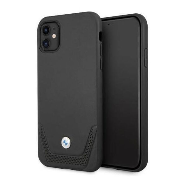 Original Case IPHONE 11 BMW Hardcase Leather Perforate (BMHCN61RSWPK) black 3666339011802