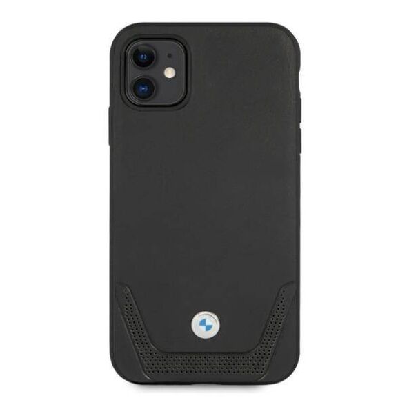 Original Case IPHONE 11 BMW Hardcase Leather Perforate (BMHCN61RSWPK) black 3666339011802