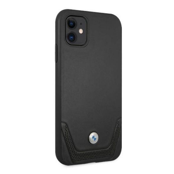 Original Case IPHONE 11 BMW Hardcase Leather Perforate (BMHCN61RSWPK) black 3666339011802