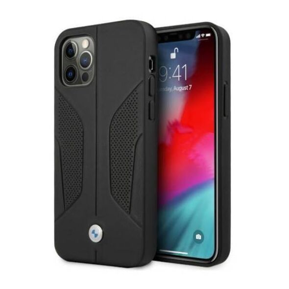 Original Case IPHONE 12 PRO MAX BMW Hardcase Leather Perforate Sides (BMHCP12LRSCSK) black 3666339011000