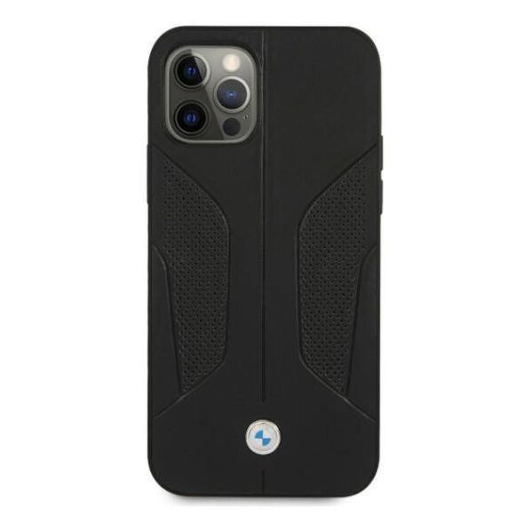 Original Case IPHONE 12 PRO MAX BMW Hardcase Leather Perforate Sides (BMHCP12LRSCSK) black 3666339011000