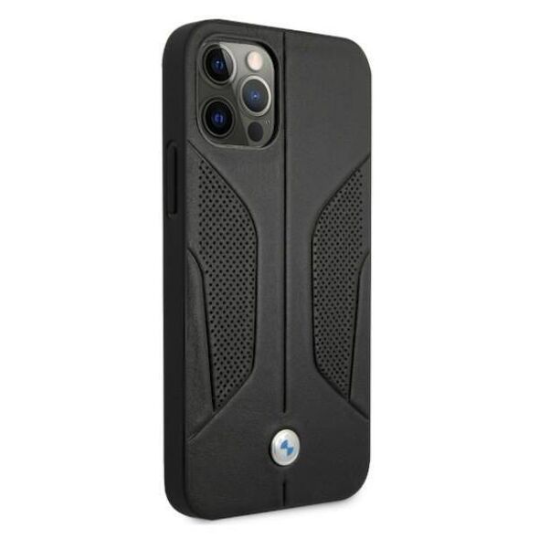 Original Case IPHONE 12 PRO MAX BMW Hardcase Leather Perforate Sides (BMHCP12LRSCSK) black 3666339011000