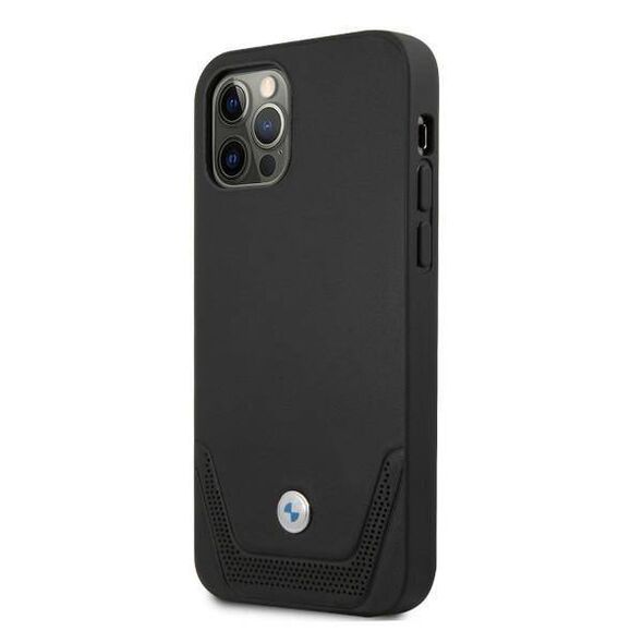 Original Case IPHONE 12 PRO MAX BMW Hardcase Leather Perforate (BMHCP12LRSWPK) black 3666339010829