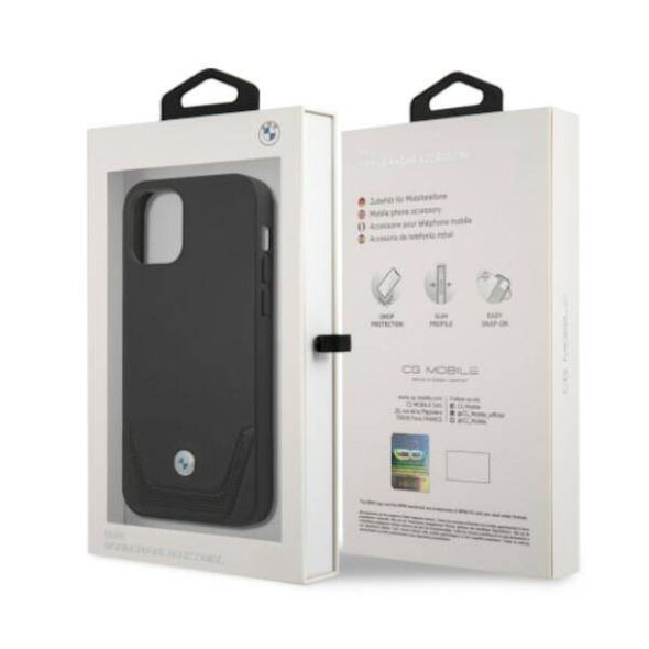 Original Case IPHONE 12 PRO MAX BMW Hardcase Leather Perforate (BMHCP12LRSWPK) black 3666339010829