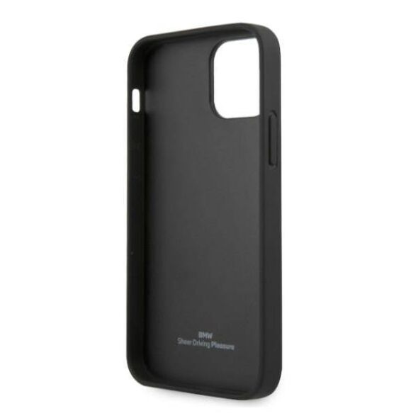 Original Case IPHONE 12 / 12 PRO BMW Hardcase Leather Perforate Sides (BMHCP12MRSCSK) black 3666339010997