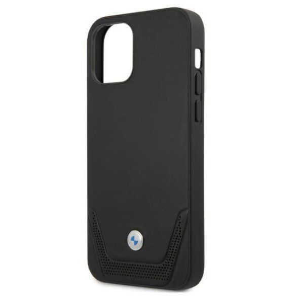 Original Case IPHONE 12 / 12 PRO BMW Hardcase Leather Perforate (BMHCP12MRSWPK) black 3666339010812