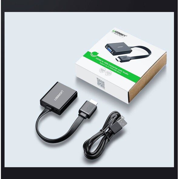 HDMI to VGA Adapter UGREEN MM103, 25cm (black) 6957303842483
