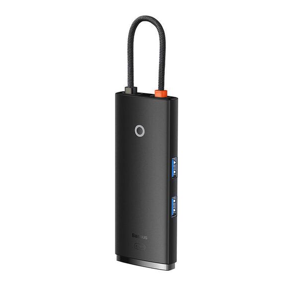 Baseus Lite Series Hub 6w1 USB-C to 2x USB 3.0 + USB-C PD + HDMI + SD/TF (black) 6932172606343
