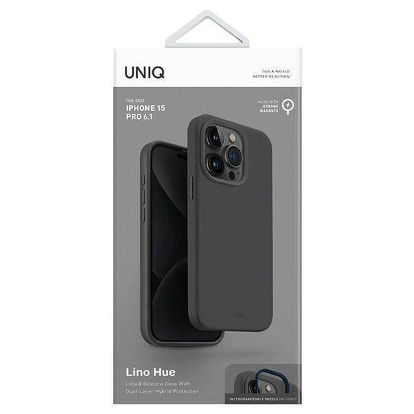 Case APPLE IPHONE 15 PRO UNIQ Lino Hue Magclick Charging gray 8886463685433