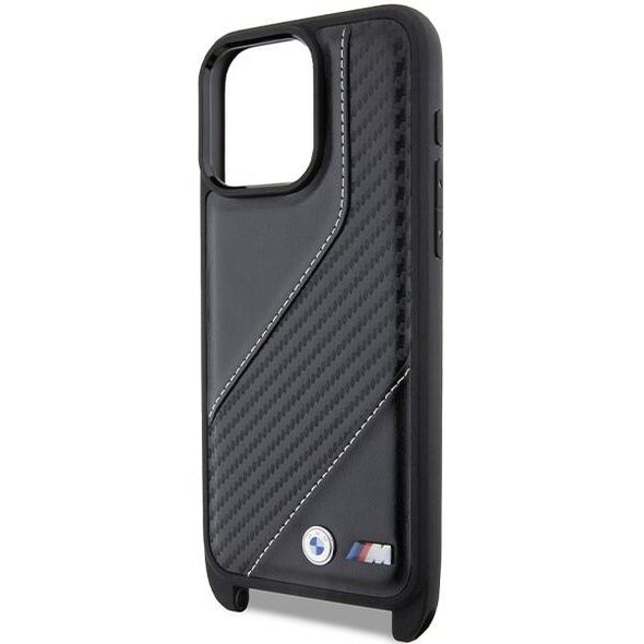 Original Case APPLE IPHONE 15 PRO MAX BMW Hardcase M Edition Carbon Stripe & Strap (BMHCP15X23PSCCK) black 3666339235444
