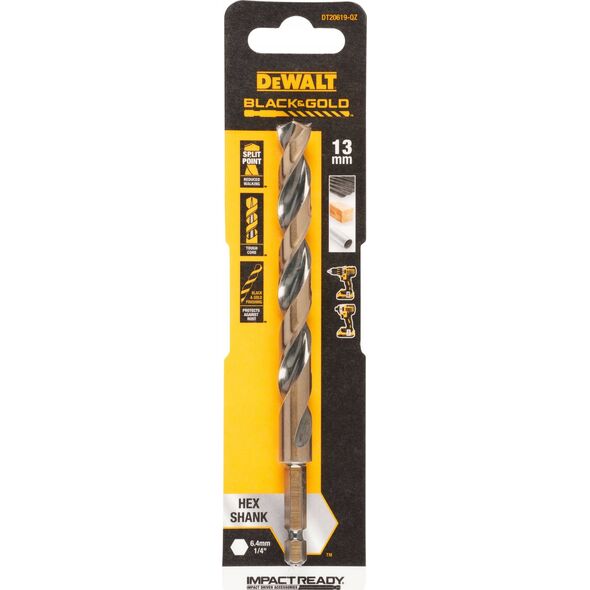 Wiertło Dewalt wiertło 13.0mm black and gold hex