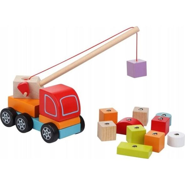 Cubika Drewniany Dźwig z magnesem i klockami 18m+ Cubika