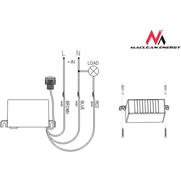 Maclean Czujnik zmierzchowy zewnętrzny sonda 2000W (MCE34)