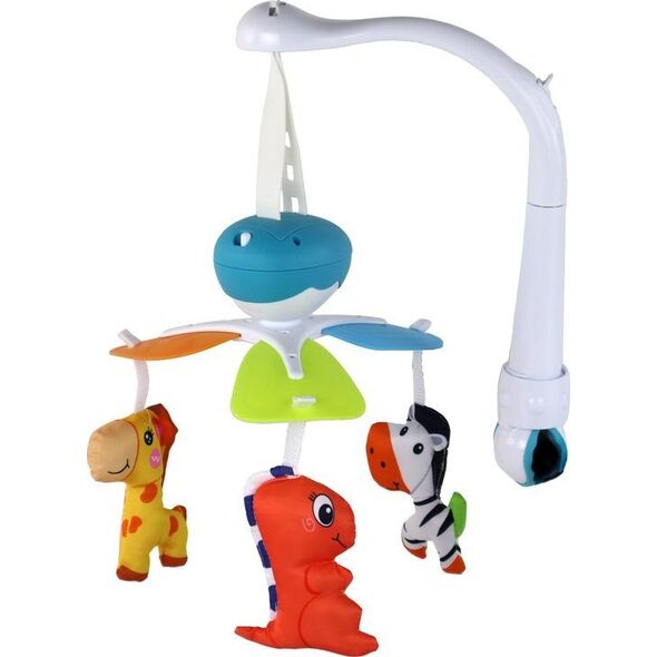 LeanToys Karuzela Łóżeczkowa Na Baterie Dźwięki Niebieska 3 Pluszaki