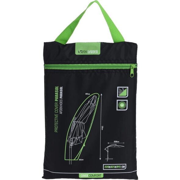 ProGarden Pokrowiec na wiszący parasol ogrodowy, 25x45x220 cm, czarny