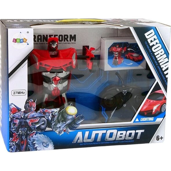 LeanToys Auto Robot Transformer 2w1 Pilot R/C Zdalnie sterowane Czerwony
