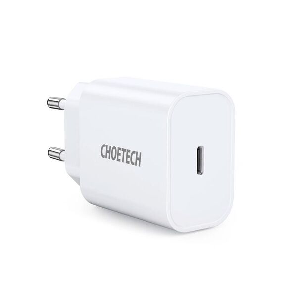 Φορτιστής Ταξιδίου Ταχείας Φόρτισης Choetech Q5004-V5 με Έξοδο USB C PD 20W Λευκό 6932112100566 6932112100566 έως και 12 άτοκες δόσεις