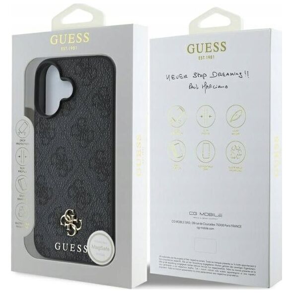 Guess GUHMP16SP4SM4MK iPhone 16 6.1" black/black hardcase 4G Small Classic MagSafe