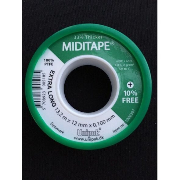 Unipak Taśma teflonowa do instalacji wodnych 12mm x 13,2m grubość 0,1mm (13114)