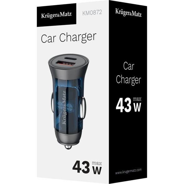 Ładowarka Kruger&Matz Ładowarka samochodowa 43 W Kruger&amp|Matz