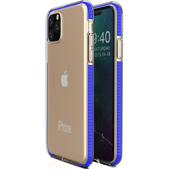 Hurtel Spring Case pokrowiec żelowe etui z kolorową ramką do iPhone 11 Pro ciemnoniebieski