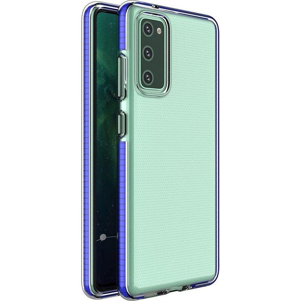 Hurtel Spring Case pokrowiec żelowe etui z kolorową ramką do Samsung Galaxy S21+ 5G (S21 Plus 5G) niebieski