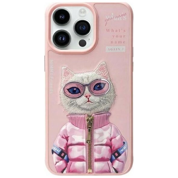 Nimmy iPhone 15 Pro Max 6.7" case pink Cool&Cute 2.0 Cat
