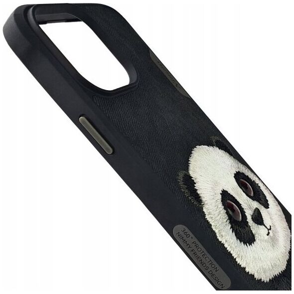 Θήκη Nimmy iPhone 15 Pro 6,1" μαύρο/μαύρο Big Eyed Pet 2.0 Panda 14451338 6971080317453