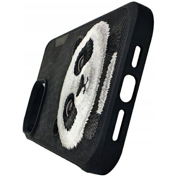 Θήκη Nimmy iPhone 15 Pro 6,1" μαύρο/μαύρο Big Eyed Pet 2.0 Panda 14451338 6971080317453