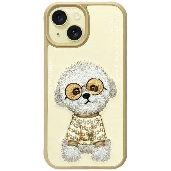 Nimmy iPhone 15 6.1" case khaki Glasses Cool Dog