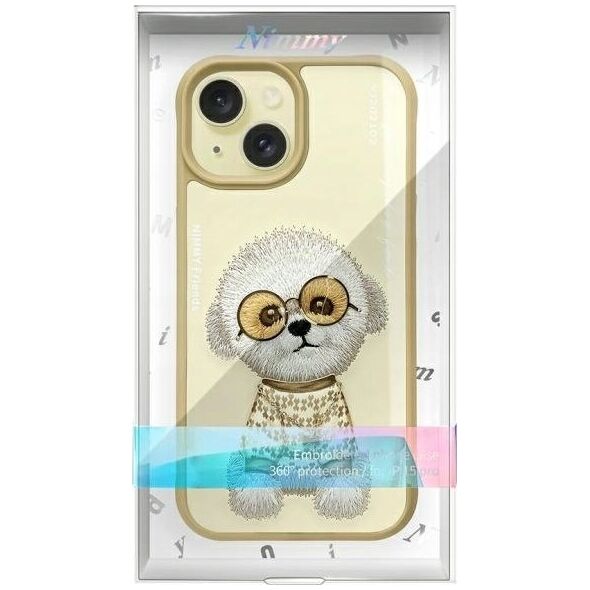 Nimmy iPhone 15 6.1" case khaki Glasses Cool Dog