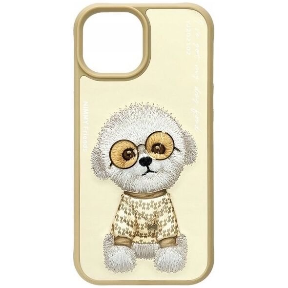 Nimmy iPhone 15 6.1" case khaki Glasses Cool Dog