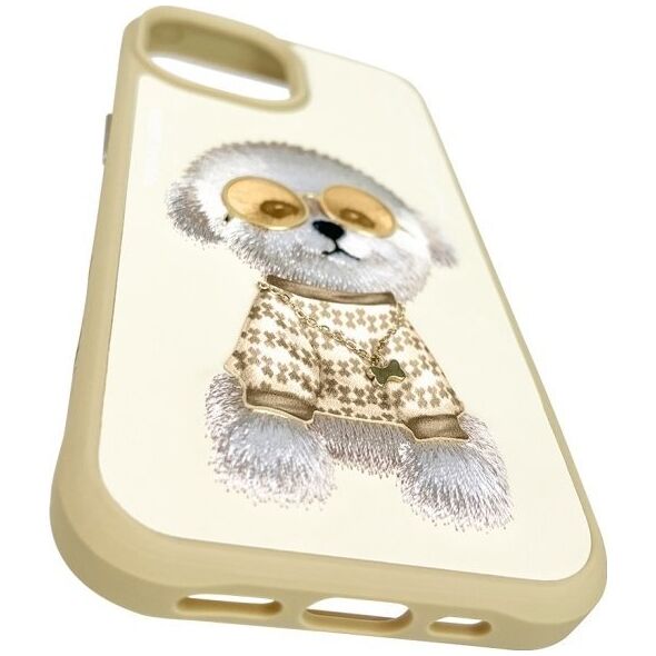 Nimmy iPhone 15 6.1" case khaki Glasses Cool Dog