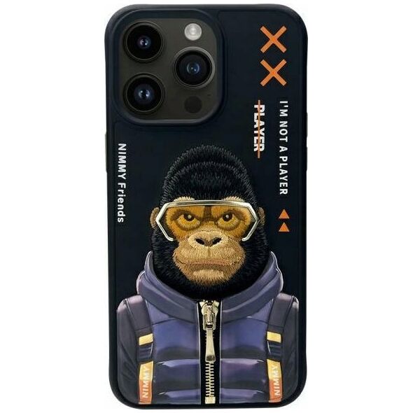 Nimmy case iPhone 15 Pro Max 6.7" black/black Cool&Cute 2.0 Monkey