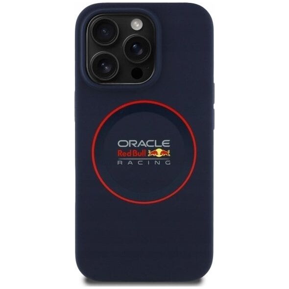 Red Bull RBHMP14L24SIILVR iPhone 14 Pro 6.1" Hard Case Navy Silicone Red Ring MagSafe