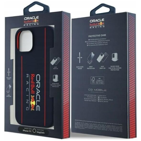 Red Bull RBHMP15S24SIOLRV iPhone 15 6.1" hardcase navy blue/navy Silicone Vertical Logo MagSafe