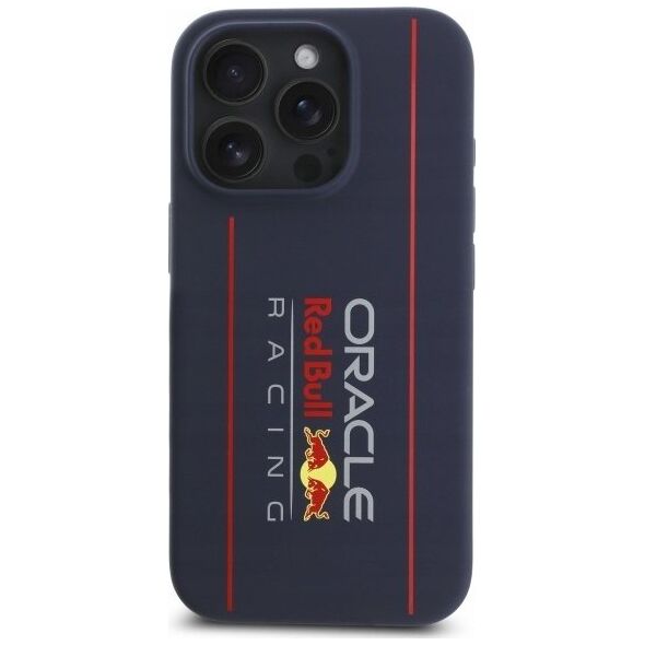 Red Bull RBHMP15L24SIOLRV iPhone 15 Pro 6.1" Hard Case Navy Silicone Vertical Logo MagSafe
