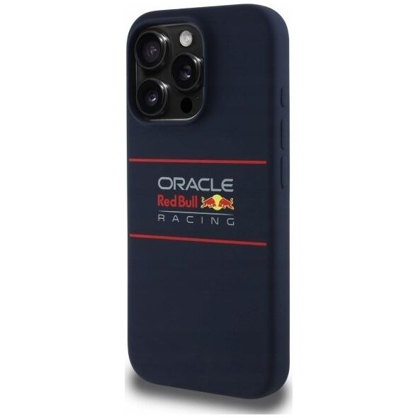 Red Bull RBHMP15X24SIHSRV iPhone 15 Pro Max 6.7" Hard Case Navy Silicone Horizontal Logo MagSafe