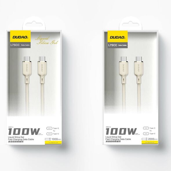 Dudao L7SCC cable USB-C / USB-C 100W 2m beige