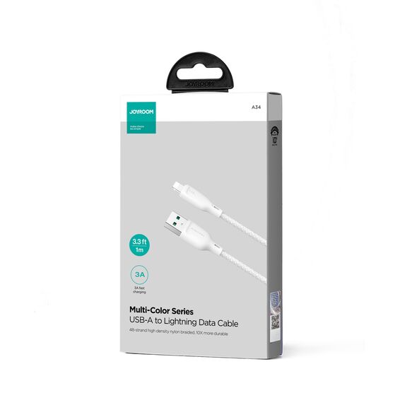 Joyroom Multi-Color Series SA34-AL3 USB-A / Lightning 3A cable 1m white