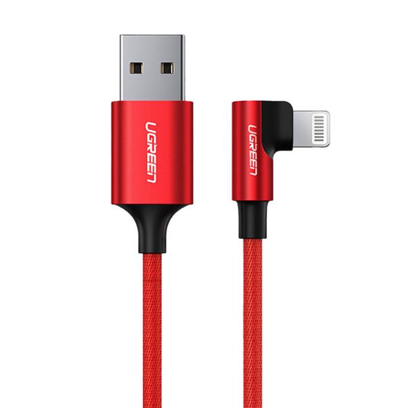 UGREEN US299 USB-A/Lightning Angle Cable 2.4A, 1m (red)