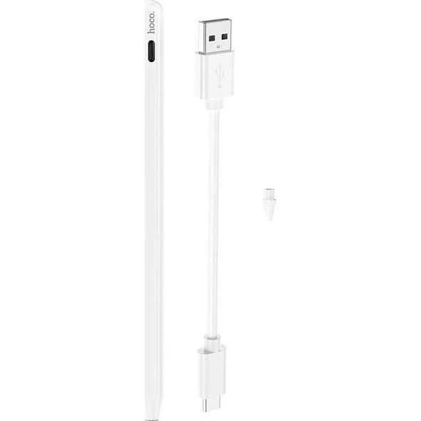 Hoco stylus HOCO ενεργή χωρητική γραφίδα με λειτουργία κατά της απώλειας 130 mAh GM112 λευκό 14395592 6942010000000